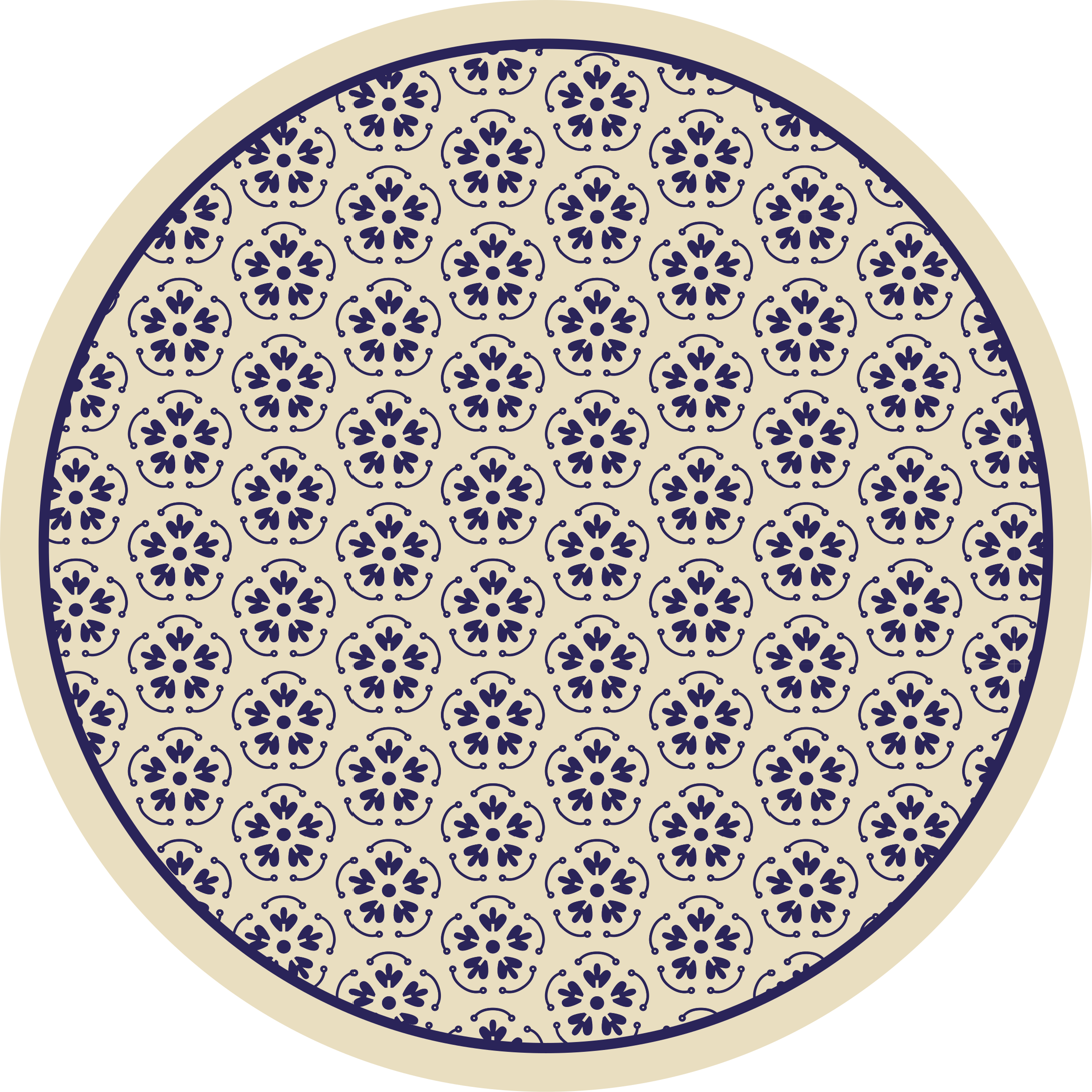Circular Mosaic Pattern flower vinyl rug - TenStickers