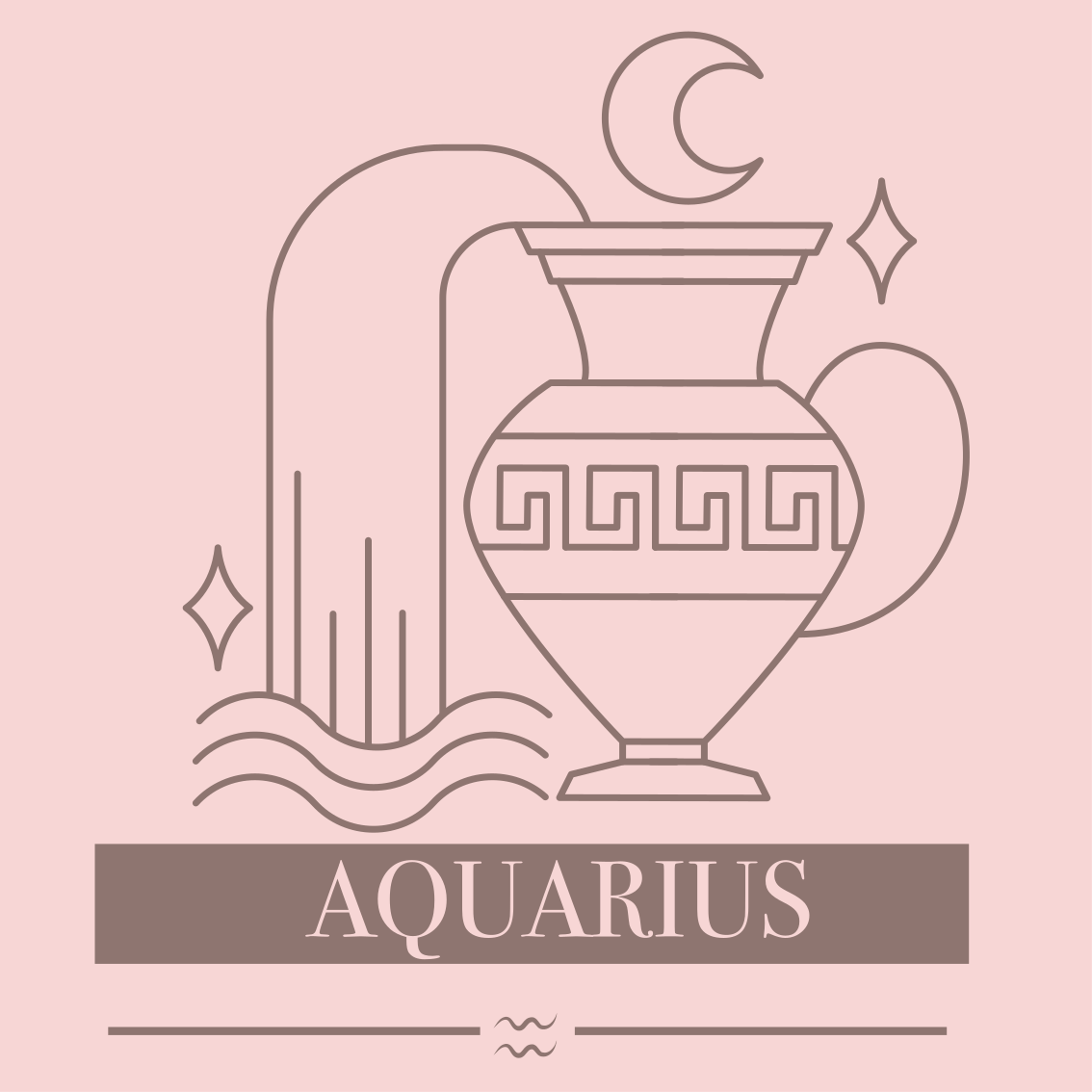 Aquarius Zodiac personalized vinyl rug - TenStickers