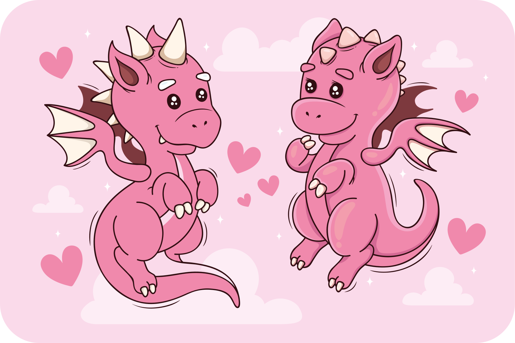 Playful Dragon Duo playroom vinyl rug - TenStickers