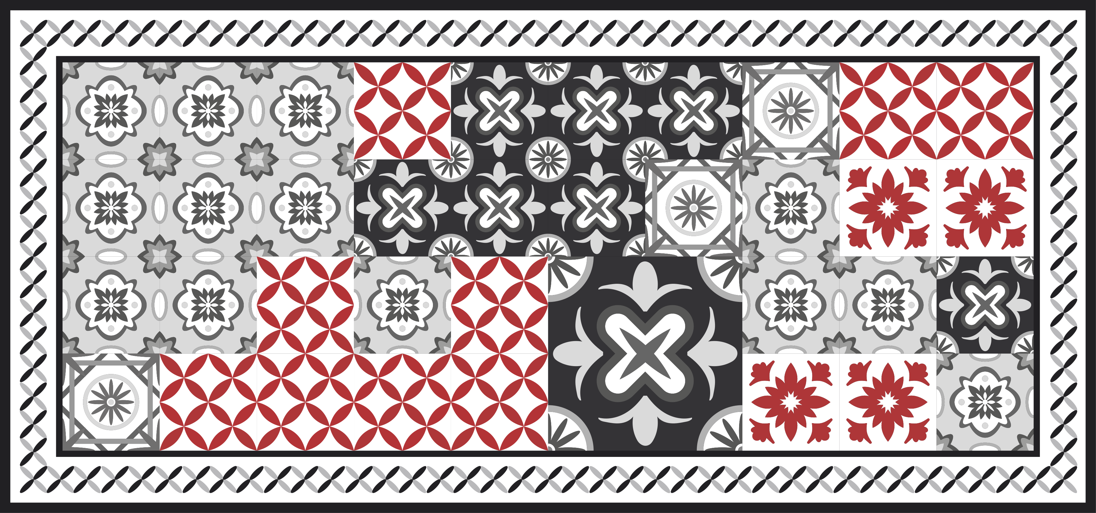"Scarlet" collage tile carpet - TenStickers