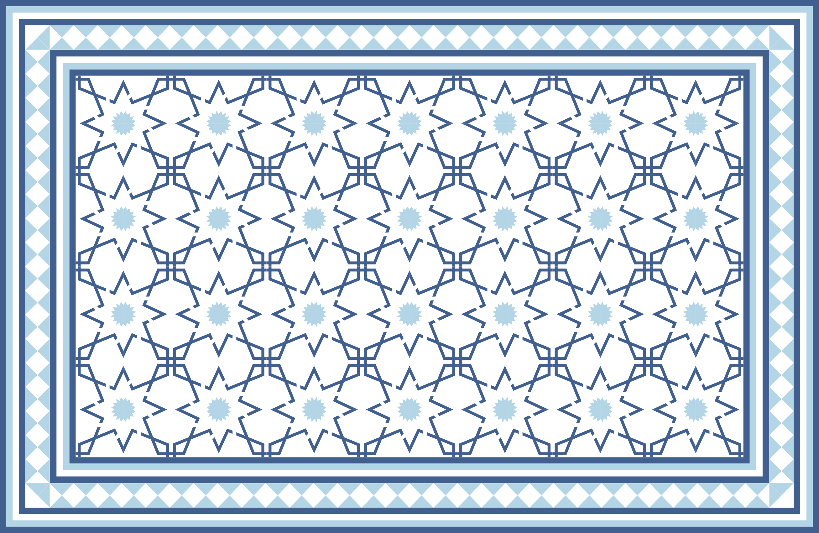Blue stars pattern tile carpet - TenStickers