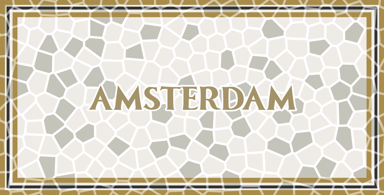 Amsterdam text print with mosaic pattern rug - TenStickers