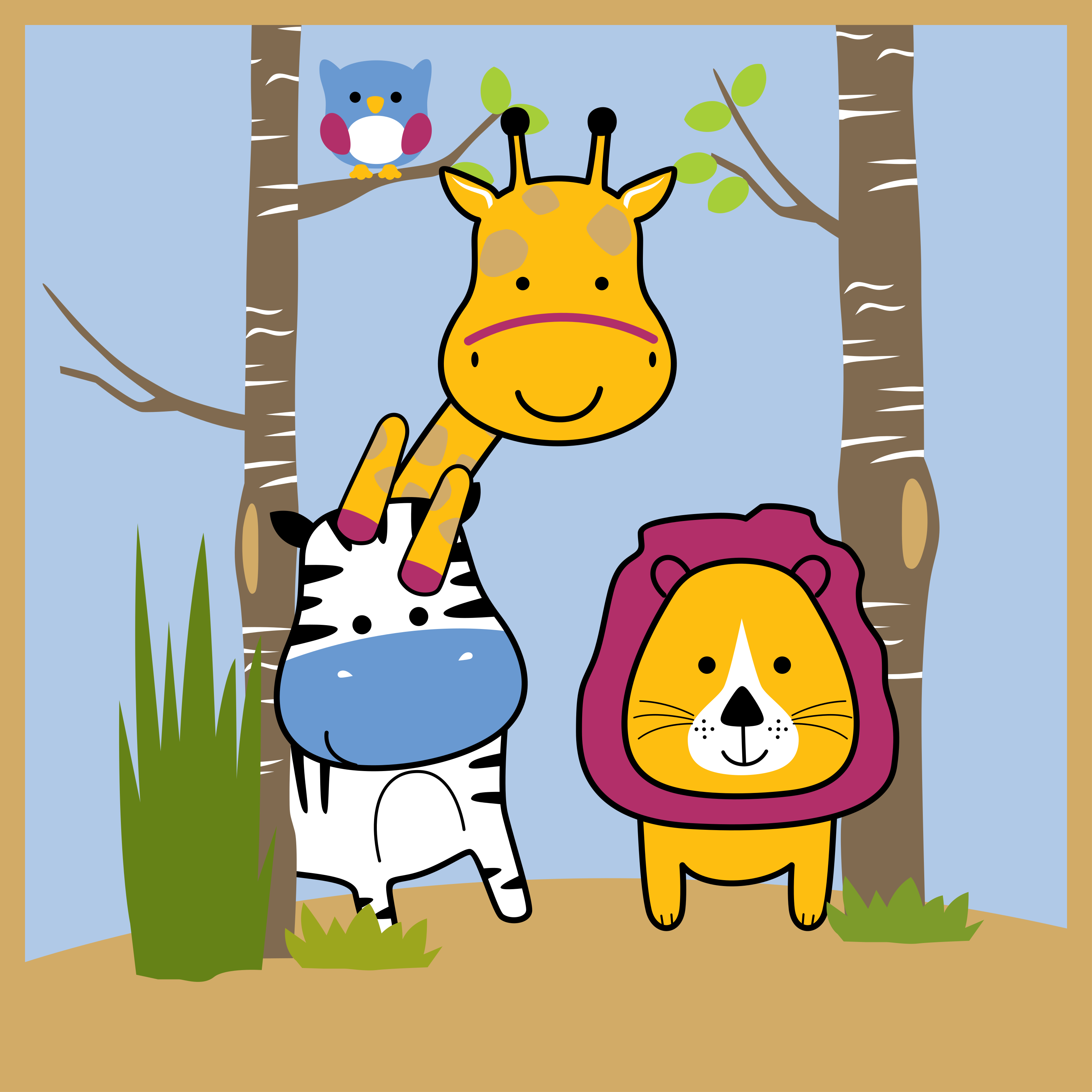 Animal Characters playroom vinyl rug - TenStickers