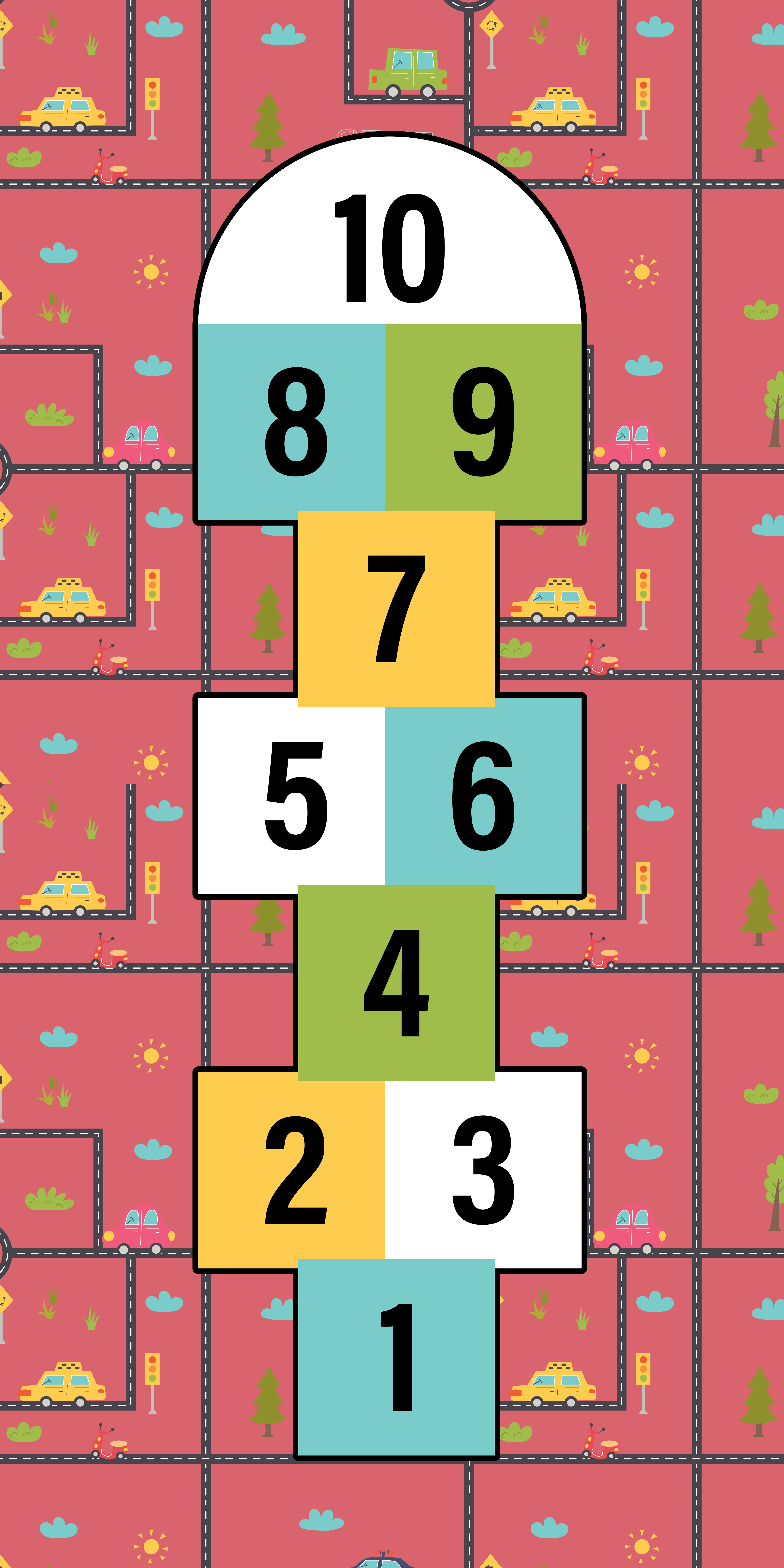 Hopscotch Playtime game vinyl rug - TenStickers