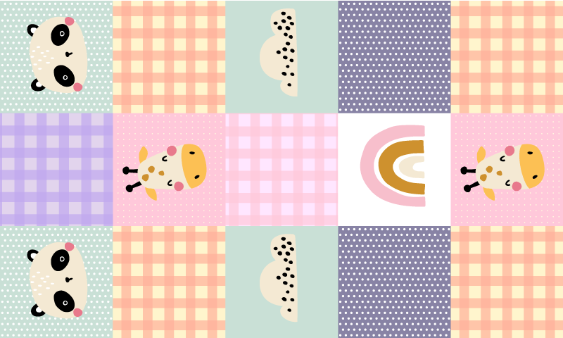 Multi block designs kids vinyl rug - TenStickers