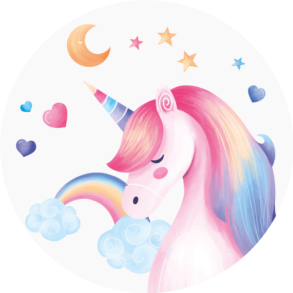 Rainbow unicorn animal pvc rug - TenStickers