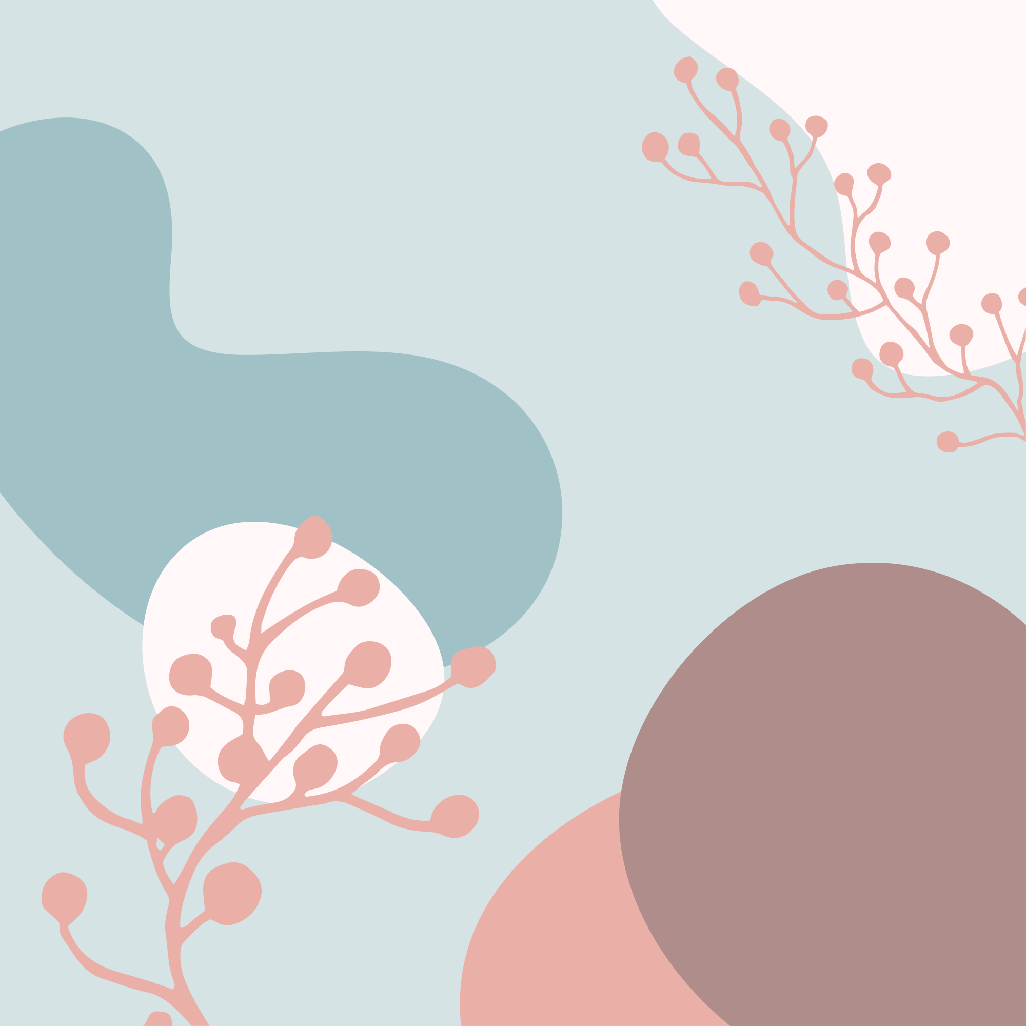 Abstract Botanical Shapes flower vinyl rug - TenStickers