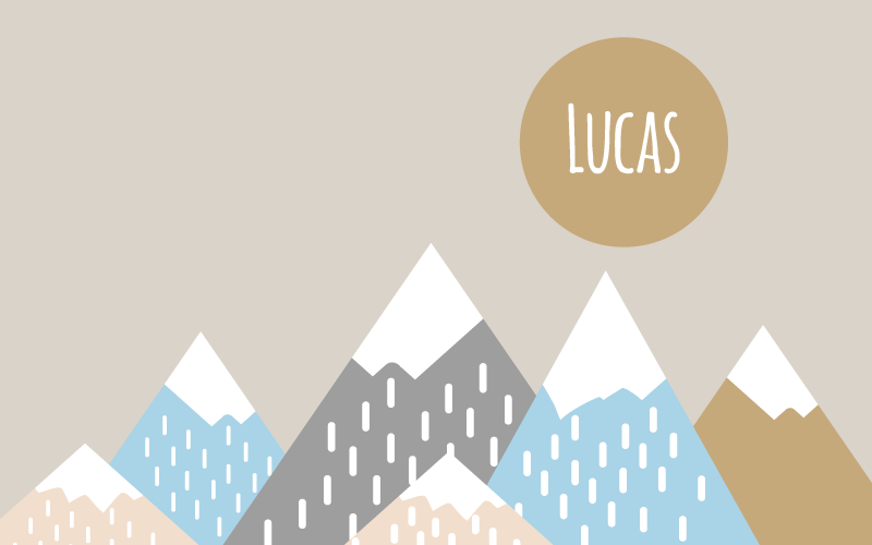 "Boho" mountains illustration kids rug - TenStickers