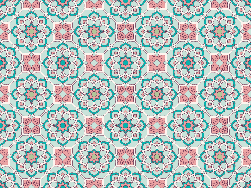 Tile Effect Pattern Overlay tile carpet - TenStickers