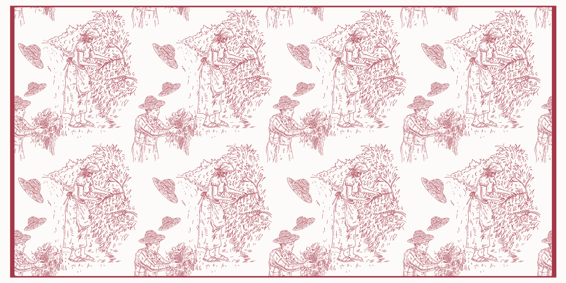 Pastoral Scene Toile Pattern vintage rug - TenStickers