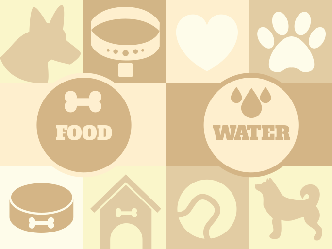 Dogs water and food animal rug - TenStickers