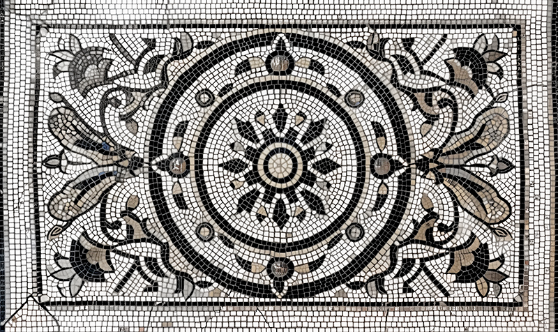 Art Nouveau design dining room rug - TenStickers