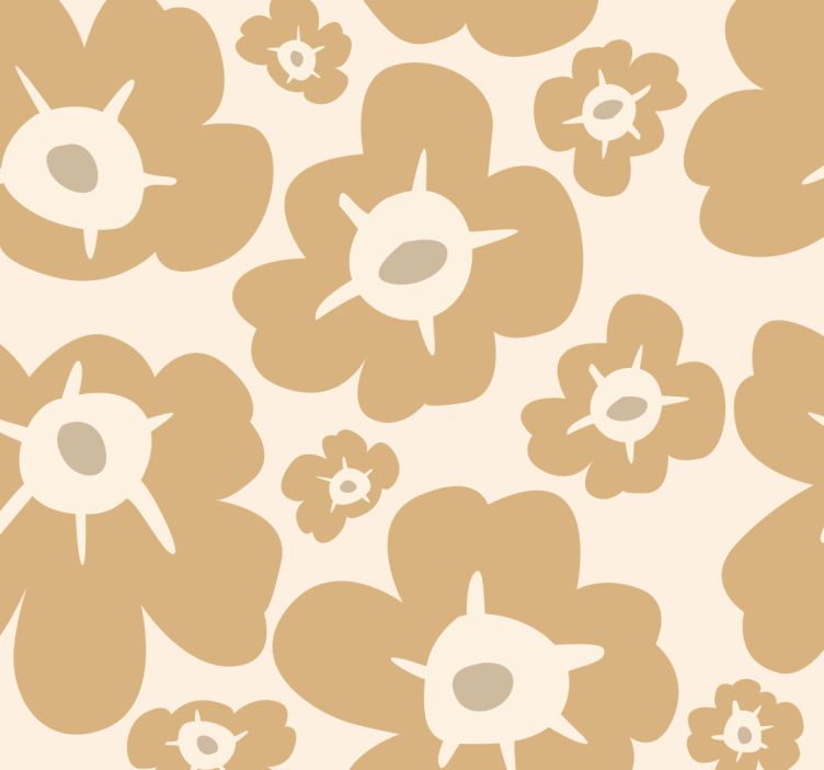 Beige poppies flower wallpaper - TenStickers