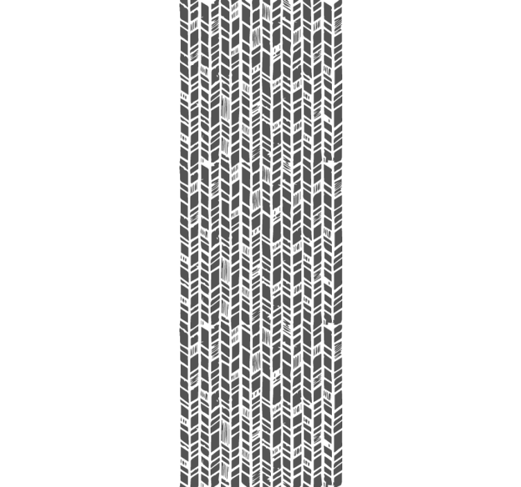 Stylised grey chevron entryway wallpaper - TenStickers
