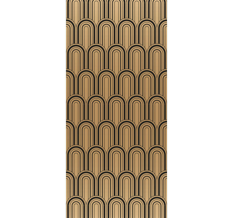 Brown archs pattern design geometric wallpaper - TenStickers
