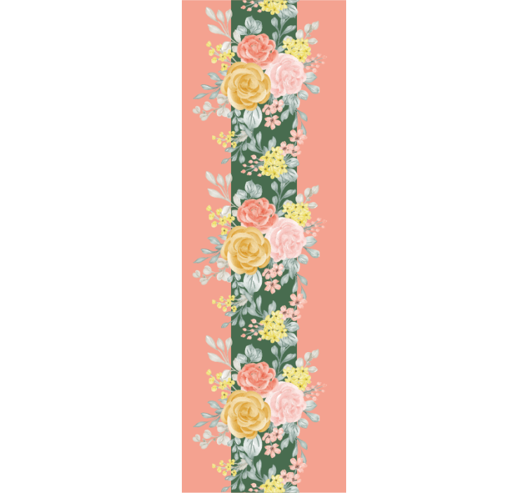 Roses and greenery flower wallpaper - TenStickers