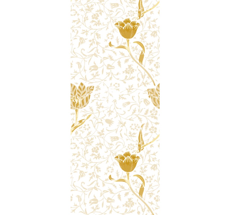 Golden floral design flower wallpaper - TenStickers