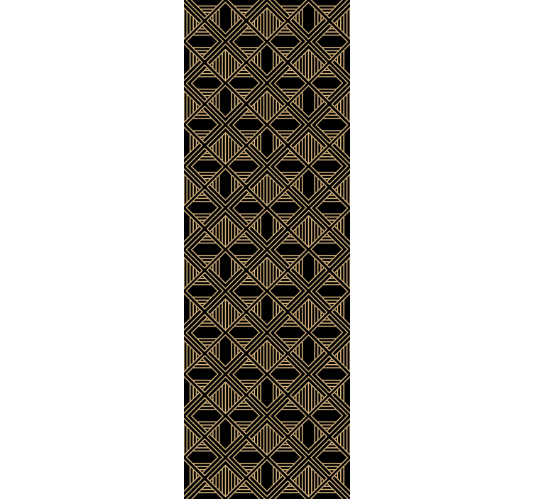 Black and gold déco geometric wallpaper - TenStickers