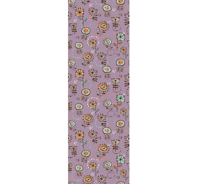 Folk art patch flower wallpaper - TenStickers