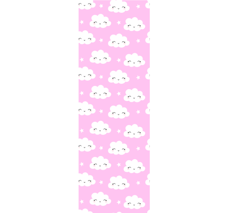 Happy Cloud Faces kids wallpaper - TenStickers