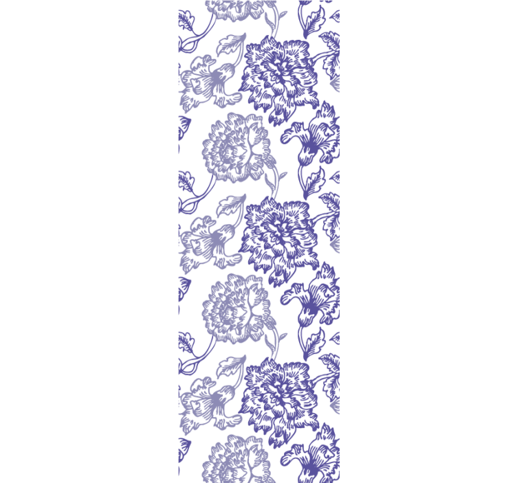 Blue Indigo bloom floral ornament wallpaper - TenStickers