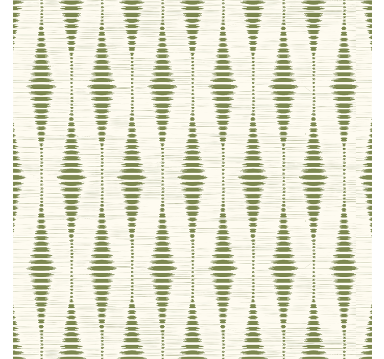 moss green rabaul ikat shapes wallpaper - TenStickers