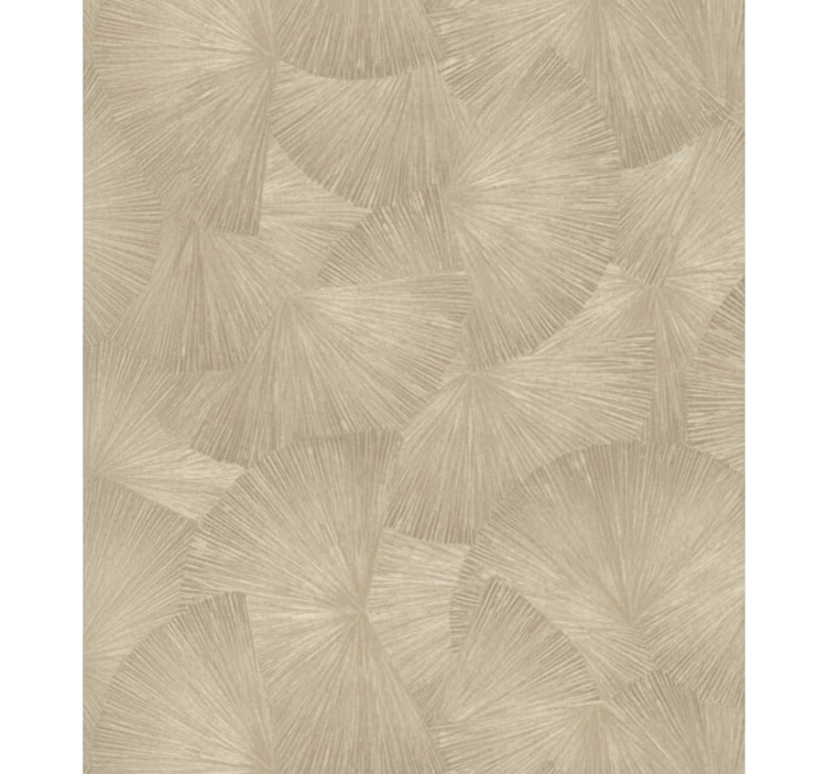 Leaf wallpaper in chic tan abstract fan design - TenStickers
