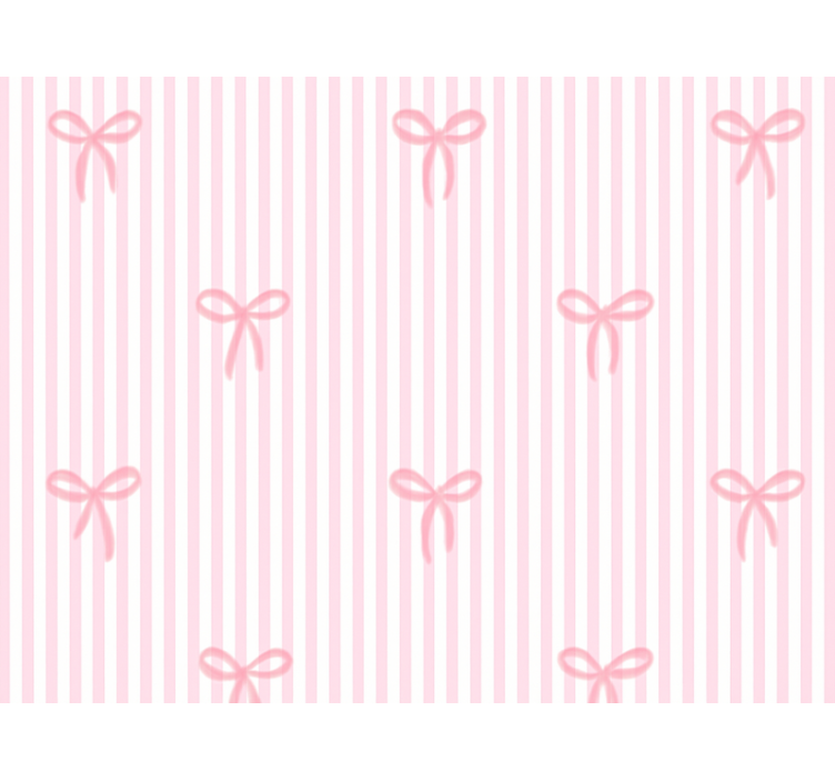 Kids wallpaper pink stripes and bows - TenStickers