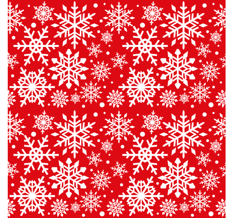 Christmas wallpaper red snowflakes - TenStickers
