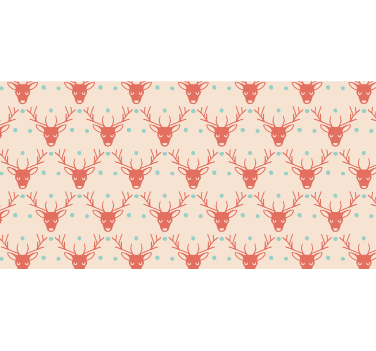 Christmas wallpaper red reindeers pattern - TenStickers