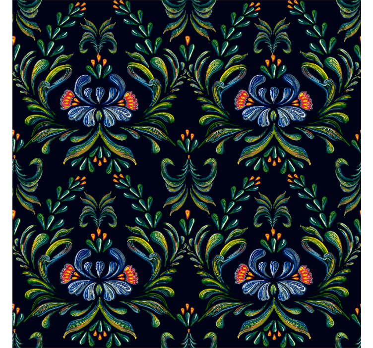 Ornamental wallpaper in vibrant folk patterns - TenStickers
