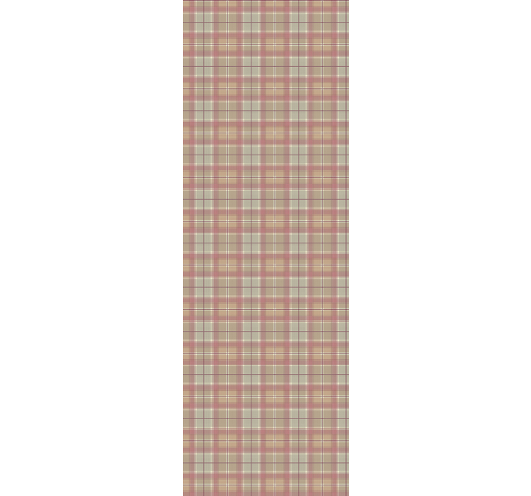 Living room wallpaper in brown tartan texture - TenStickers