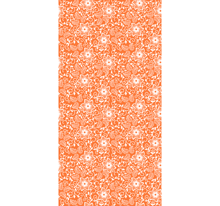 Flower wallpaper paisley orange design - TenStickers