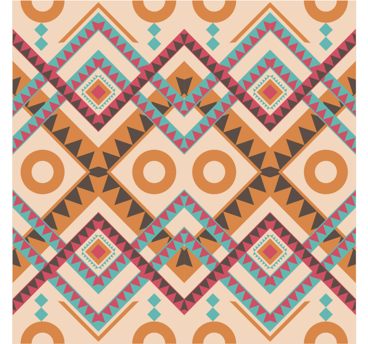 Ornamental wallpaper multicolored diamond pattern - TenStickers