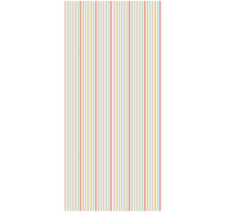 Ornamental wallpaper in horizontal pastel stripes - TenStickers
