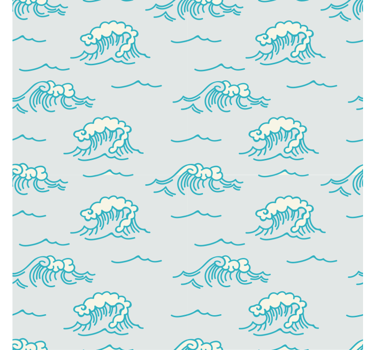 Bedroom wallpaper sea wave design - TenStickers