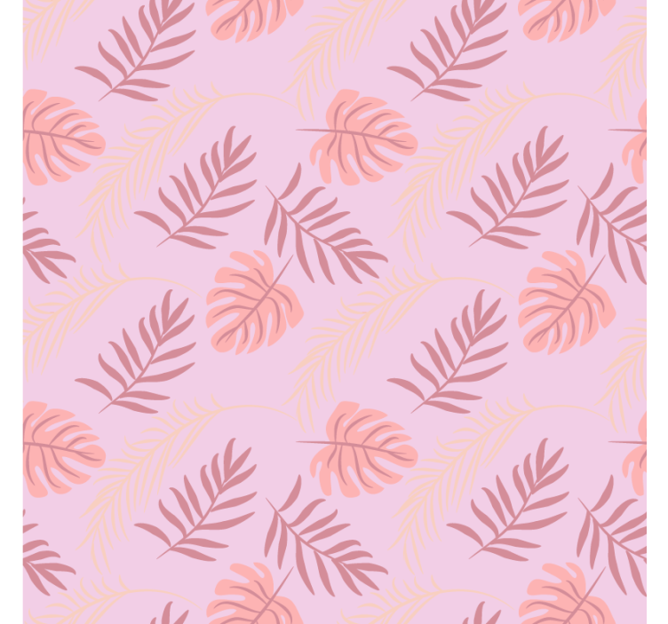 Bedroom wallpaper pink tropical leaf pattern - TenStickers