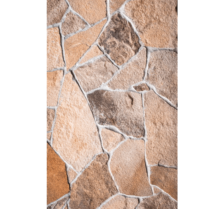 Ornamental wallpaper light brown irregular stone bricks - TenStickers