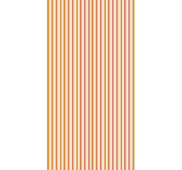 Ornamental wallpaper in retro pastel stripes - TenStickers