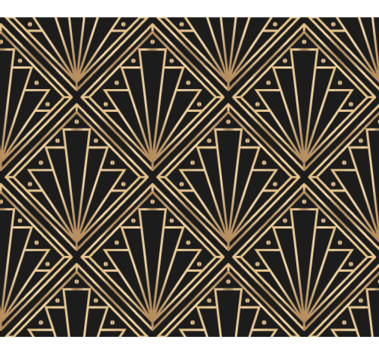 Texture pattern wallpaper in golden and black squares - TenStickers