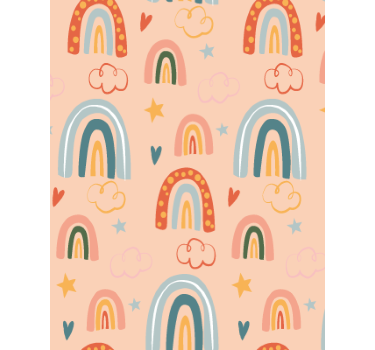 Texture pattern wallpaper rainbow kids theme light - TenStickers
