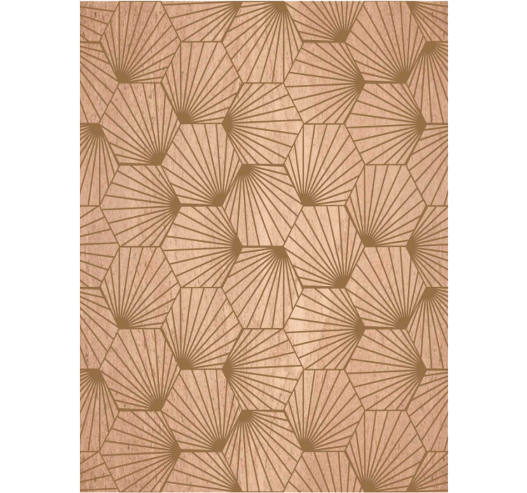 Living room wallpaper brown hexagon lines - TenStickers