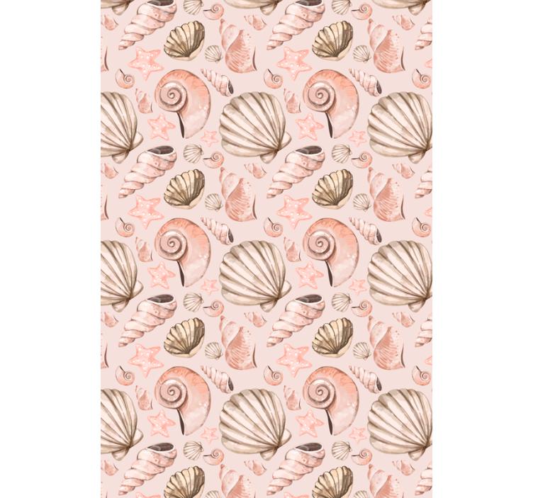 Animal wallpaper in soft pastel seashells - TenStickers