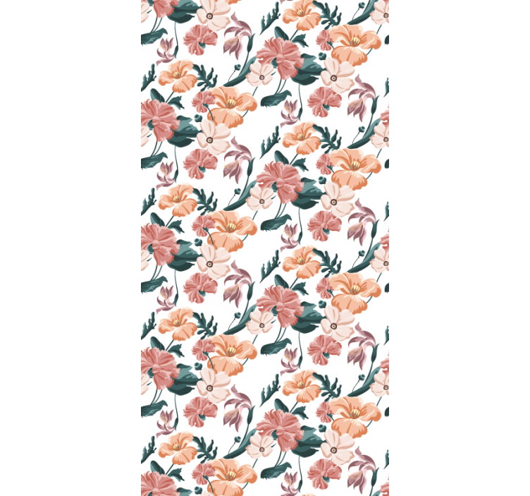 Bedroom wallpaper with beautiful pastel flowers pattern - TenStickers