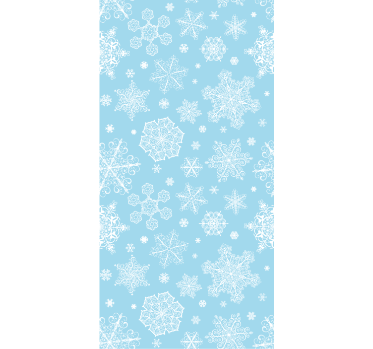 Bedroom wallpaper white snowflakes on blue - TenStickers