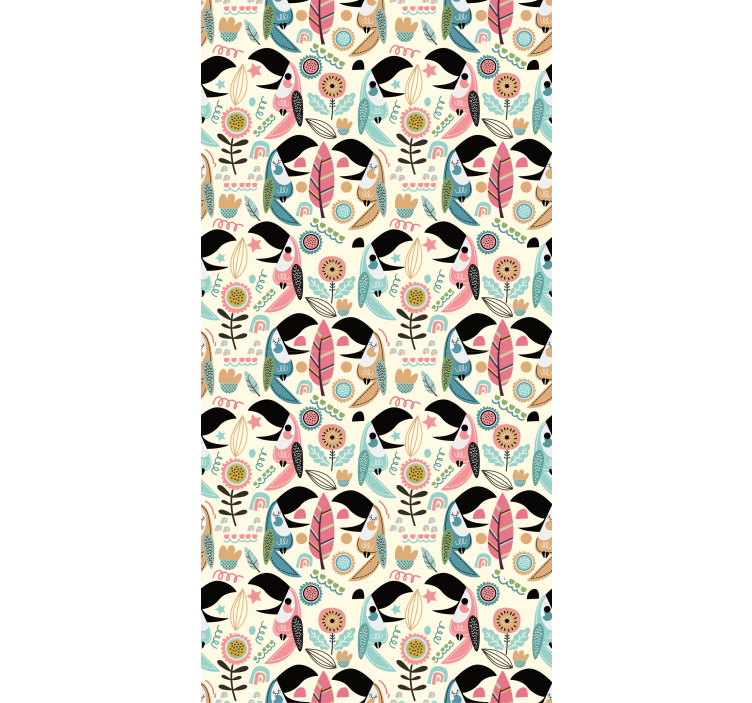 Bedroom wallpaper with tropical toucan design - TenStickers