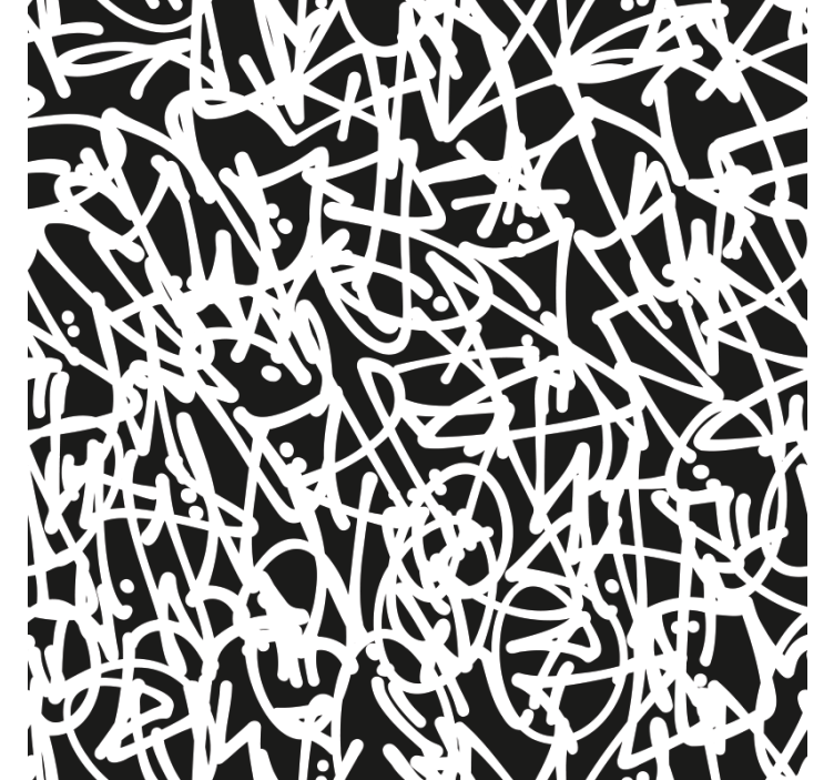 Bedroom wallpaper in black and white graffiti - TenStickers