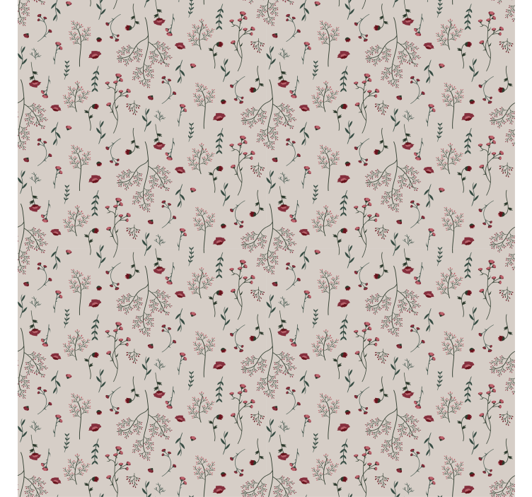 Texture pattern wallpaper minimalistic red floral design - TenStickers