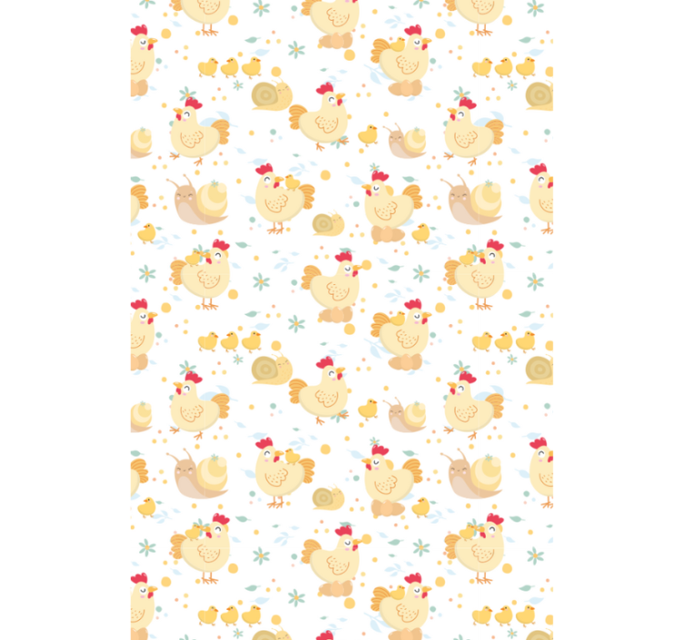 Animal wallpaper chickens and snails cartoon farm - TenStickers