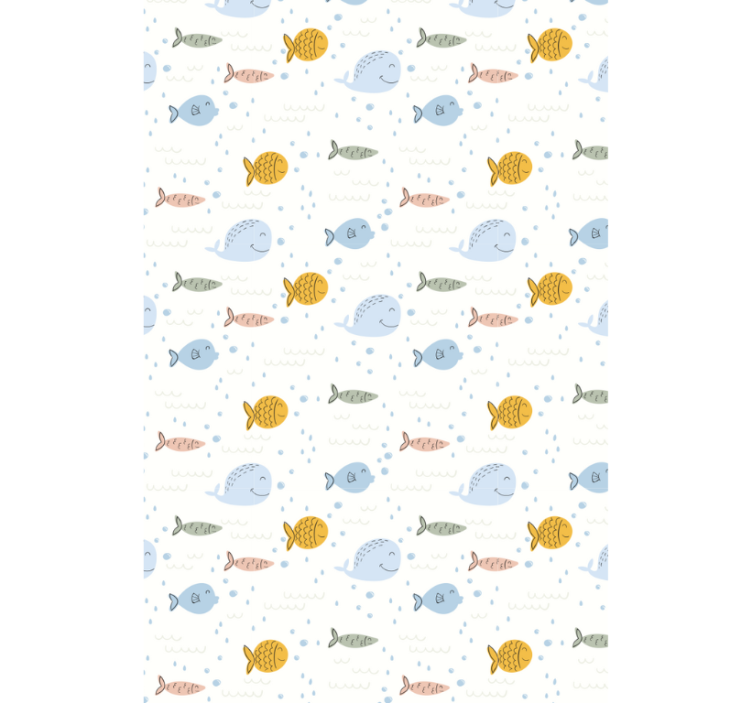 Animal wallpaper cartoon multicolor fish - TenStickers